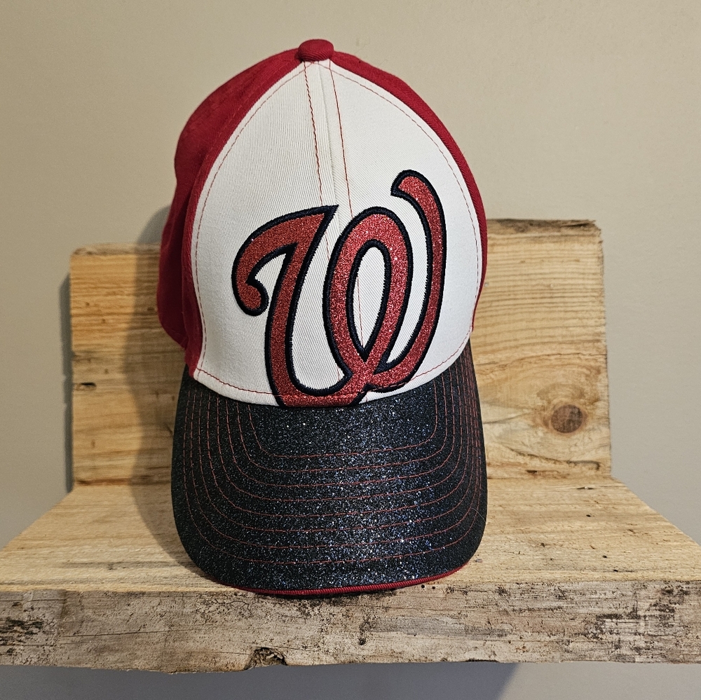 Washington Nationals Youth Baseball Cap Red White And Blue Sparkles